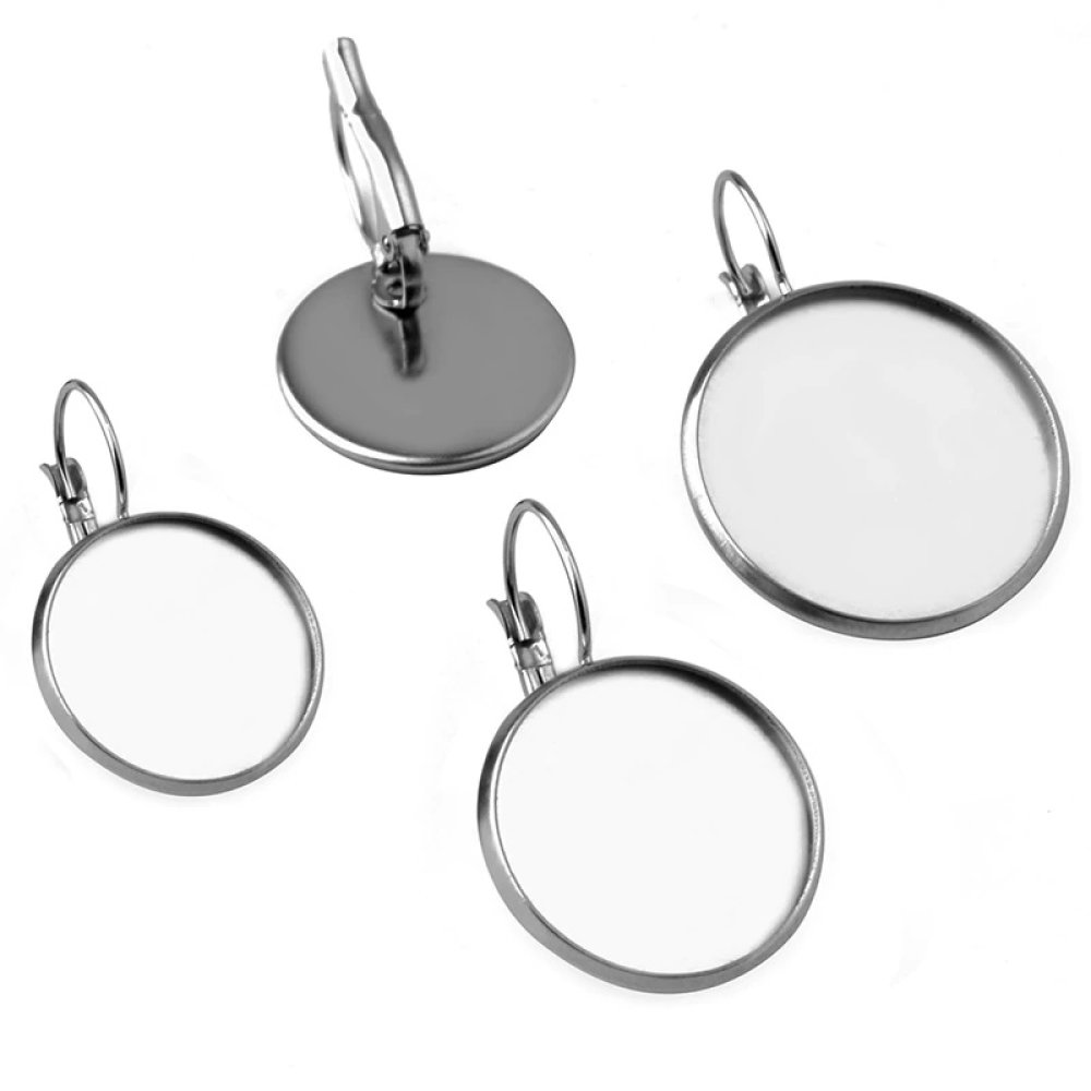 cabochonhållare rostfritt stål örhänge 20 mm N°07