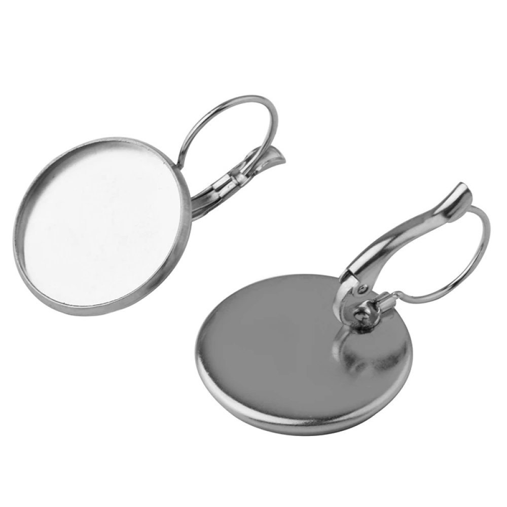 rund cabochonhållare i rostfritt stål örhänge 10 mm N°07