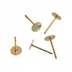 1 par 6 mm runda chip örhängen 14K guldpläterade N°01