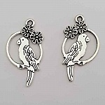 Fågel charm N°01 x 4