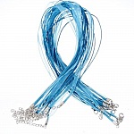 Halsband med organzaband N°08 och vaxat snöre