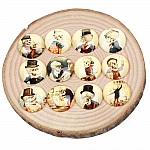 Lot 20 runda glas Cabochon 25mm gammal man skelett Blandade glas cabochon 
