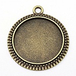 2 x 20mm brons cabochon hållare, cabochon hängare 34AB