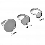 1 ring cabochonhållare 16 mm silver n°04