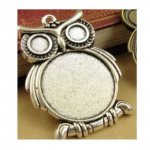 10 x 25mm silver cabochon hållare, cabochon hängen