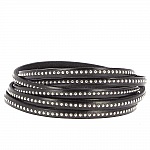 Leather Ball Black 06 mm med nickelfri kedja per 20 cm