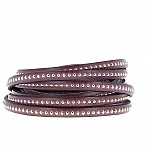 Läderkula Prune 06 mm med nickelfri kedja per 20 cm