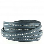 Leather Ball Lion Blue 10 mm med nickelfri kedja per 20 cm