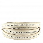 Leather Ball Taupe 10 mm med nickelfri kedja per 20 cm