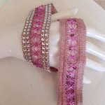 Strassband N°06 Silver och rosa per 0,50 cm.