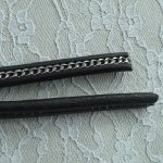 10 mm svart Regaliz läder med silverkedja per 20 cm