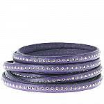Läderkula Violet 06 mm med nickelfri kedja per 20 cm