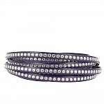 Mörk kobolt läder 06 mm Swarovski Strass per 20 cm