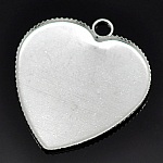 1 cabochonhållare Heart N°05 Silver