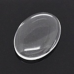 Cabochon Oval 13 x 18 mm x 2 stycken i klart glas N°17