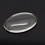 Oval cabochon 25 x 35 mm i klart glas N°20