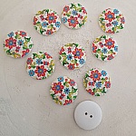 Träknopp blommor 30 mm N°01 x 10 stycken