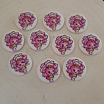 Träknopp blommor 30 mm N°02 x 10 stycken