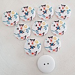 Träknopp blommor 30 mm N°04 x 10 stycken