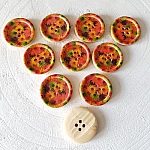 Träknopp blommor 30 mm N°09 x 10 stycken