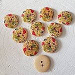 Träknopp blommor 30 mm N°13 x 10 stycken