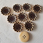 Träknopp blommor 30 mm N°16 x 10 stycken