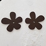 Blomma Trä hänge eller kontakt 57 mm Brun