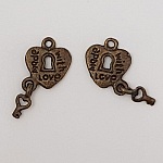 Charm hänglås lås N°09 Koppar