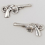 Charm revolver pistol N°01 Silver x 20 stycken