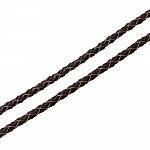 Rundt flätad läder Coffee 03 mm x 2 meter