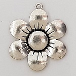 Charm blomma metall N°007 silver