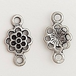 Charm blomma metall N°086 silver