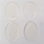 4 självhäftande Cabochons i harts 18 x 25 mm Transparent
