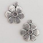 Charm blomma metall N°115 silver