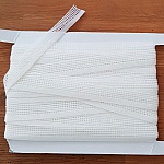 Metervis Fancy vit elastisk elastisk 15 mm.