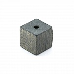 10 träpärlor Cube / Square 10 mm mörkgrå