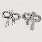 Silver Bow Tie Charm No. 09 Metal Bow Tie Charm