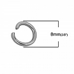 2 öppna anslutningsringar 08 mm Rostfritt