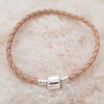Europeiskt armband med klipp, vanligt 01 från 15 till 23 cm beige
