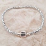 Europeiskt klipparmband vanligt 01 från 15 till 23 cm silver