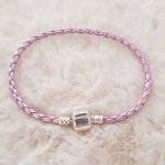 Europeiskt flätat klipparmband vanligt 02 FRÅN 15 TILL 23 CM lila silver