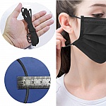 Elastisk mask Polyester rund 2,5 mm Svart