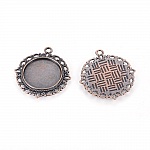 2 x 20mm koppar röd cabochon hållare, cabochon hängen 15290AS