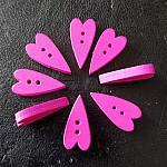 Trähjärta knapp lila N°02-07