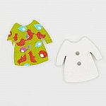 Grön klänning med träknapp N°02-01