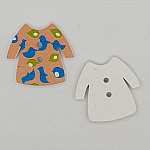 Beige klänning med träknapp N°02-02