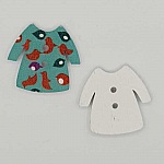 Träknapp turkos klänning N°02-03