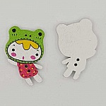 Träknapp flicka röd N°01-02