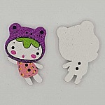 Träknapp flicka mauve N°01-03