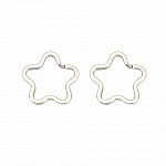 Blomformad nyckelring Rostfritt stål 34 x 35 mm